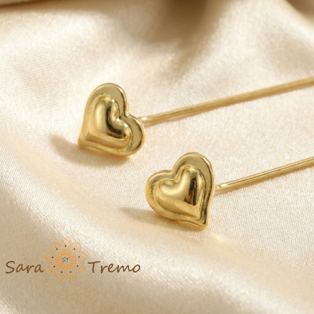 Cercei Inima Vie – Cercei Tip Fir placati 18K Brazilia, [1]
