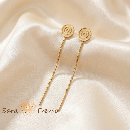 Cercei - Cercei Cercul Norocului – Cercei Tip Fir placati 18K Brazilia, 7 cm