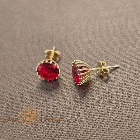 Cercei Regina Rubini – Cristal rosu placati aur 18K Brazilia [1]