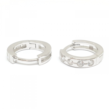 Cercei hexagonali din argint 1.4 cm Egrette [2]