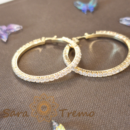 Cercei eleganți cu zirconia albe 3.5 cm – Gama Luxury, strălucire regală cu ștanță [5]