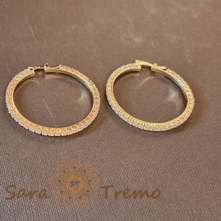 Cercei eleganți cu zirconia albe 3.5 cm – Gama Luxury, strălucire regală cu ștanță [2]