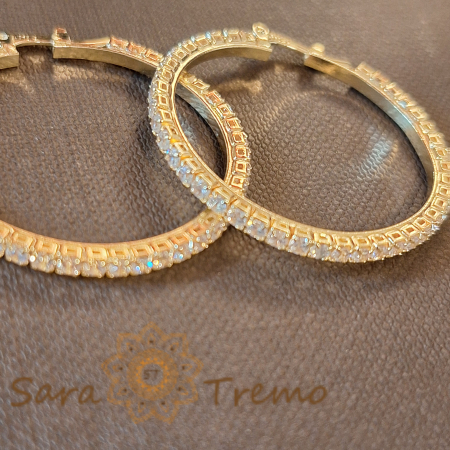 Cercei eleganți cu zirconia albe 3.5 cm – Gama Luxury, strălucire regală cu ștanță [0]