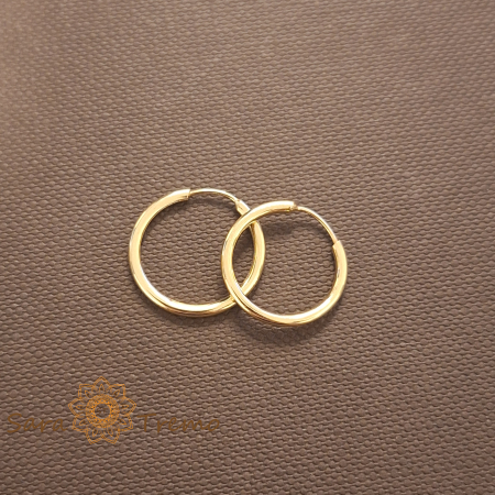 Cercei rotunzi "Esenta Aurului" 1.5 cm, placati cu aur 18K [1]