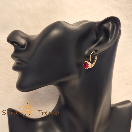 Cercei Passion – Cristale rosii placati aur 18K Brazilia [3]