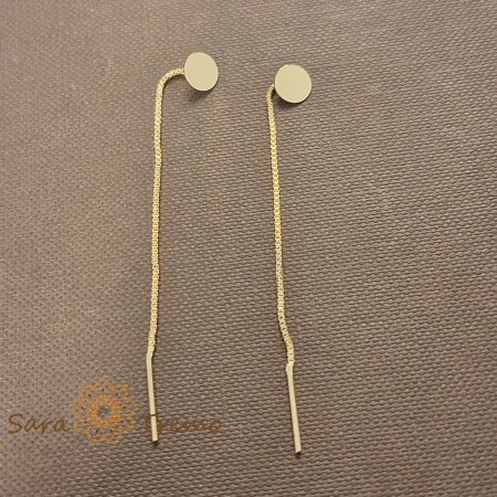 Cercei Linear – placati aur 18K, 6 cm, Brazilia [1]
