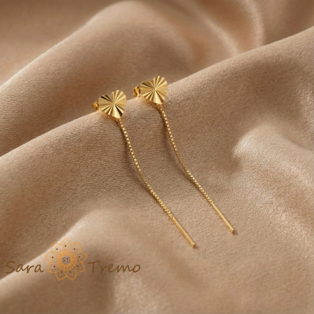 Cercei Lumina Inimii – Cercei Tip Fir Placati 18K Brazilia [2]