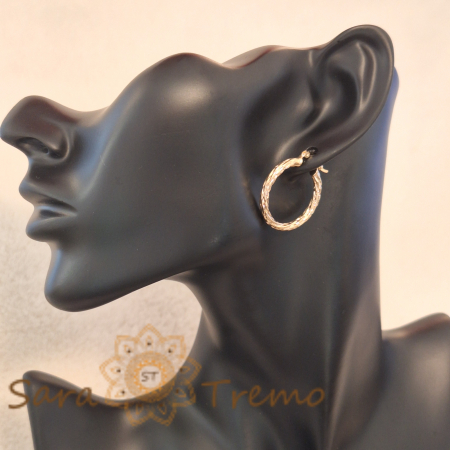 Cercei rotunzi 2.5 cm cu împletitură deosebită [5]