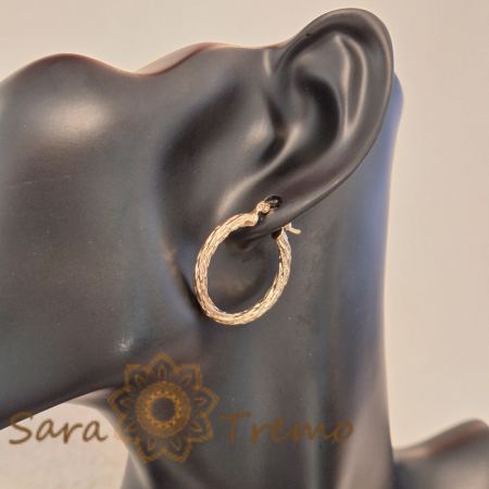 Cercei rotunzi 2.5 cm cu împletitură deosebită [6]