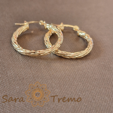 Cercei rotunzi 2.5 cm cu împletitură deosebită [3]