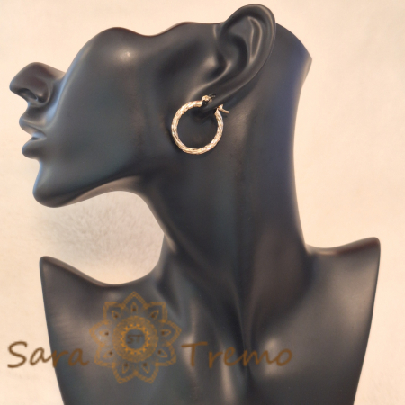 Cercei rotunzi 2.5 cm cu împletitură deosebită [1]