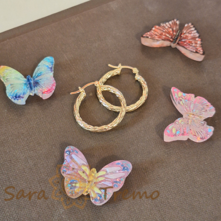 Cercei rotunzi 2.5 cm cu împletitură deosebită [4]