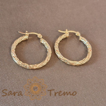 Cercei rotunzi 2.5 cm cu împletitură deosebită [2]