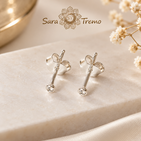 Bijuterii din argint - Cercei cu cristal din argint 925 Minimalis | SaraTremo