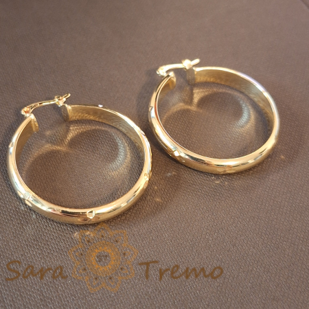 Cercei rotunzi 3.5 cm, cu gravură florală elegantă [1]