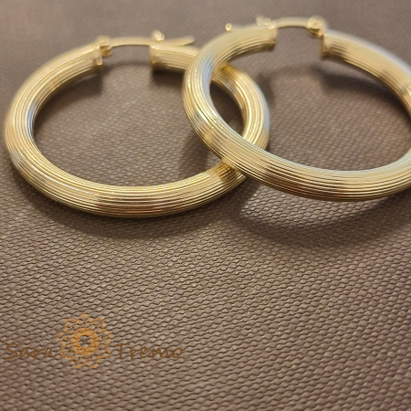 Cercei rotunzi "Aurora" 3.5 cm, placati cu aur 18K, Brazilia [1]
