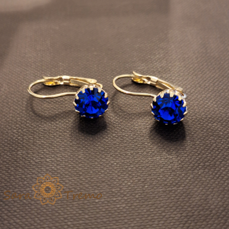 Cercei Indigo Royal – Cristale indigo placati aur 18K Brazilia [2]