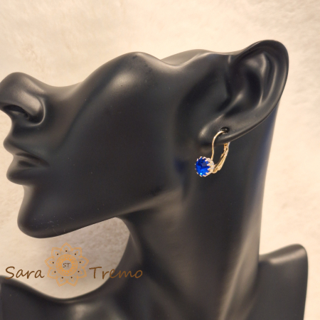 Cercei Indigo Royal – Cristale indigo placati aur 18K Brazilia [3]