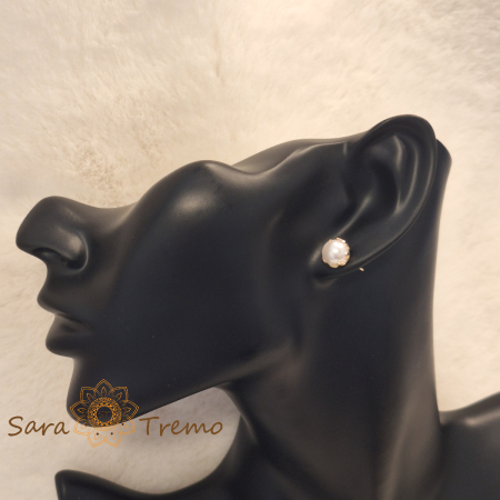 Cercei Pearl Grace – Perla alba placati aur 18K Brazilia [4]