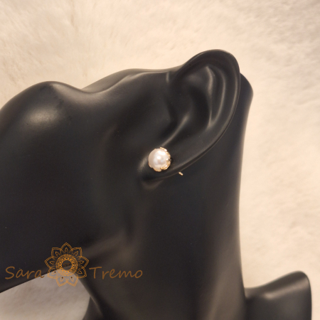 Cercei Pearl Grace – Perla alba placati aur 18K Brazilia [5]