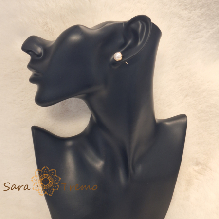 Cercei Pearl Grace – Perla alba placati aur 18K Brazilia [3]