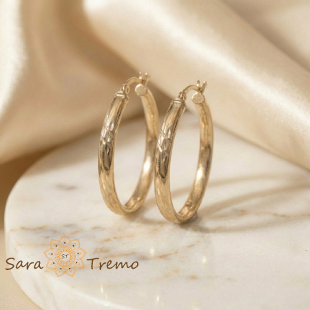 Cercei Ovalul Regal – Cercei ovali placati 18K Brazilia, 3.5 cm [1]