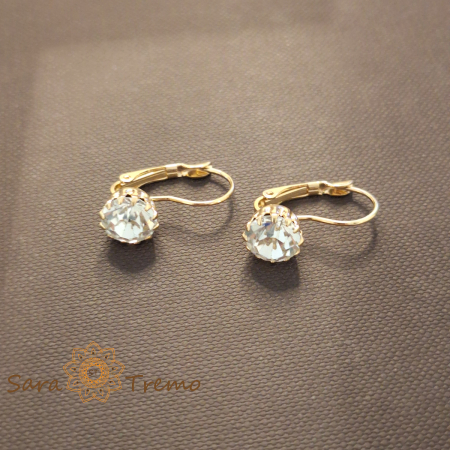 Cercei Diamond – Cristale albe placati aur 18K Brazilia [2]