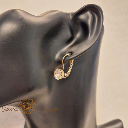Cercei Diamond – Cristale albe placati aur 18K Brazilia [5]