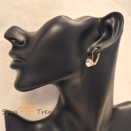 Cercei Diamond – Cristale albe placati aur 18K Brazilia [3]