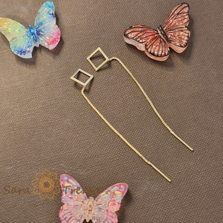 Cercei Geo Line – placati aur 18K, 6 cm, Brazilia [3]