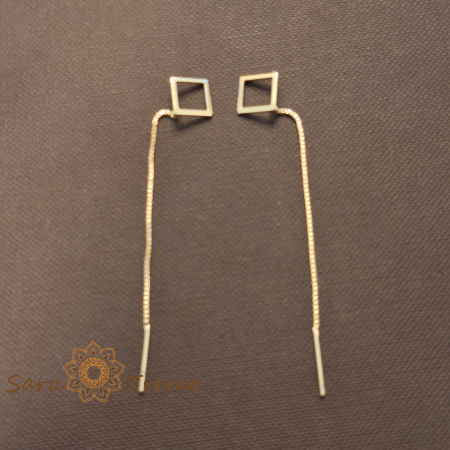 Cercei Geo Line – placati aur 18K, 6 cm, Brazilia [1]