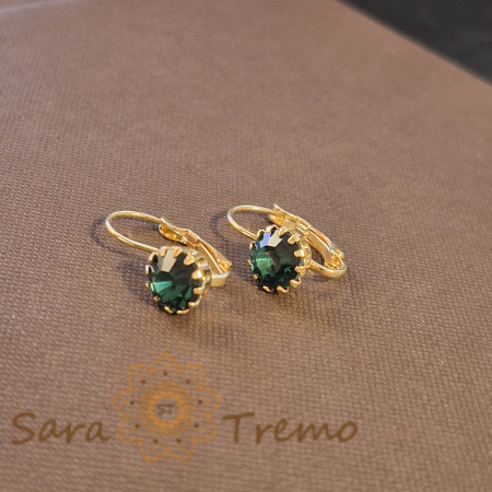 Cercei placati cu aur 18K și cristal zirconia albastru-marin [1]