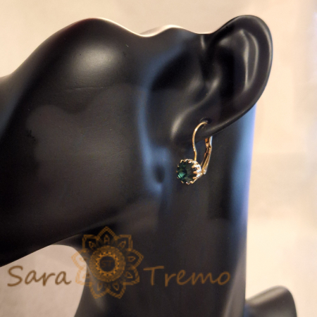 Cercei placati cu aur 18K și cristal zirconia albastru-marin [6]