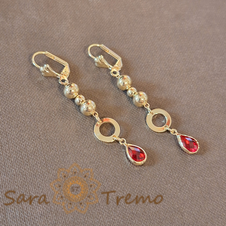 Cercei lungi 6 cm, placati cu aur – Design complex [0]