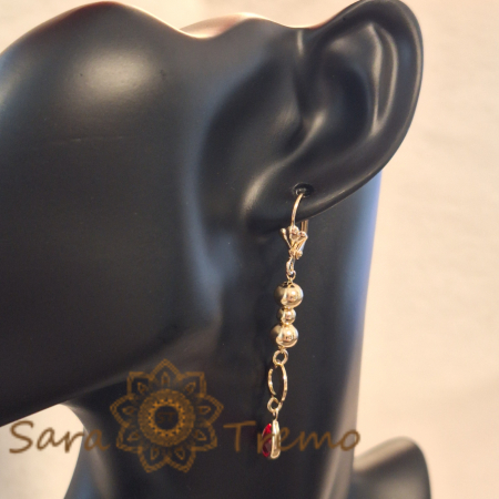 Cercei lungi 6 cm, placati cu aur – Design complex [4]