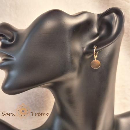 Cercei placați cu aur – model clasic cu bănuț [2]