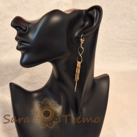 Cercei Placați Lungi cu Semnul Infinitului și Lănțișoare, 9 cm - Eleganță și Stil [1]