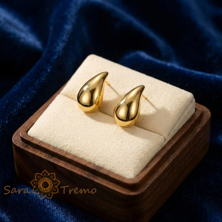 Cercei Picatura de Lux – Cercei cu tija placati 18K Brazilia [1]