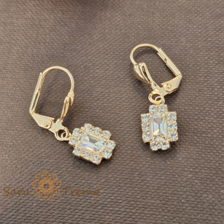 Cercei Regina Diamantelor – Cristale albe placati aur 18K Brazilia [1]