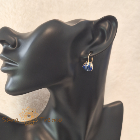Cercei "Safir Regal" cu cristale zirconia, placati cu aur [4]