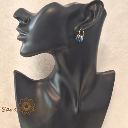 Cercei "Safir Regal" cu cristale zirconia, placati cu aur [3]