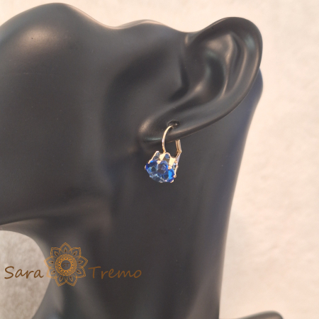 Cercei "Safir Regal" cu cristale zirconia, placati cu aur [5]
