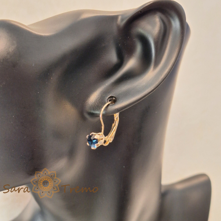 Cercei Regina Safirelor – Cristale bleumarin placati aur 18K Brazilia [4]