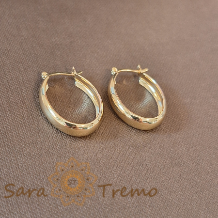 Cercei ovali 2.5 cm, finisaj lucios – Lățime 5 mm, eleganță clasică [0]