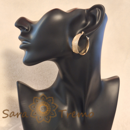 Cercei rotunzi lați, finisaj mat – Diametru 3 cm, lățime 1 cm, ușori și comozi [0]