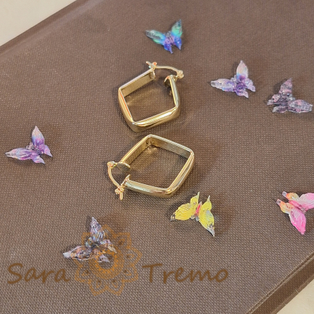 Cercei romb 2 cm – Eleganță modernă din Brazilia [3]