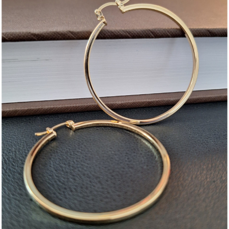 Cercei rotunzi clasici placati cu aur Magna - 4.5 cm [1]