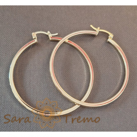Cercei rotunzi - Cercei rotunzi clasici placati cu aur Magna - 4.5 cm