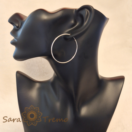 Cercei rotunzi din argint 4 cm Aristotle [2]