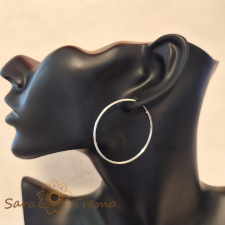 Cercei rotunzi din argint 4 cm Aristotle [3]